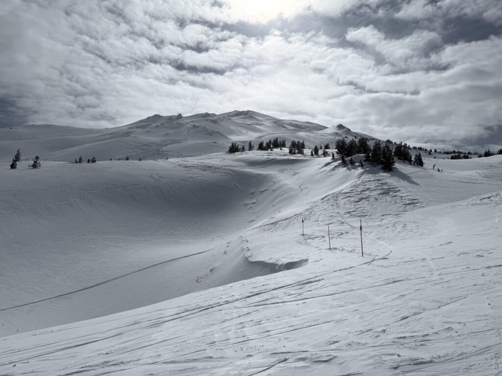 Mt Bachelor View of Slopes Snow-covered slopes at Mt. Bachelor in Central Oregon